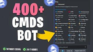 OUTDATED How To Make a Discord Bot Without Coding 247 Hours Online  400+ Commands