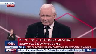 Prezes PiS Jarosław Kaczyński Gospodarka musi dalej rozwijać się dynamicznie