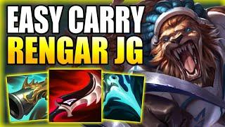 HOW TO CLIMB OUT OF LOW ELO EASILY WITH RENGAR JUNGLE - Best BuildRunes S+ Guide League of Legends