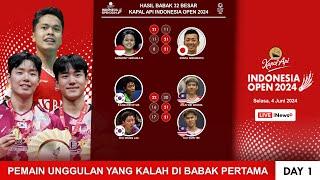 Daftar Unggulan Yang Kalah Di Babak Pertama Indonesia Open 2024 #indonesiaopen2024