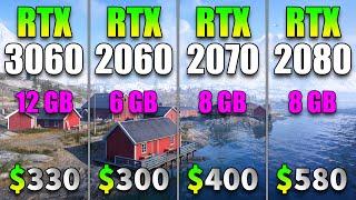 RTX 3060 12GB vs RTX 2060 6GB vs RTX 2070 8GB vs RTX 2080 8GB  PC Gaming Tested