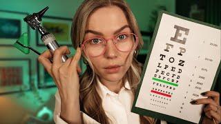 Fastest ASMR Unpredictable Orbital Eye Exam Fake Therapist Scalp Exam Russian Teacher Skin Ex