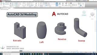 AutoCAD 3d Modeling  Learn How to Use Extrude Loft Revolve and Sweep Commands in AutoCAD