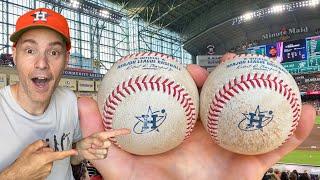 I flew ALL THE WAY to Houston to catch these RARE BASEBALLS at Minute Maid Park