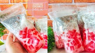 Ide Jualan Minuman Bulan Puasa 2022  Strawberry Coconut Milk 