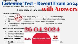 IELTS Listening Actual Test 2024 with Answers  26.04.2024
