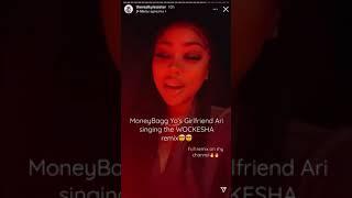 Ari singing the Wockesha Ashanti Remix on Instagram  #moneybaggyo #therealkylesister #ari