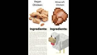 Vegan  chicken vs Minecraft chicken  #meme #shorts