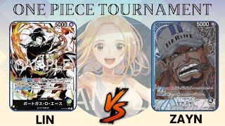 ワンピカード  ONE PIECE CARD GAME TOURNAMENT   青黄エース VS 青黒サカズキ 