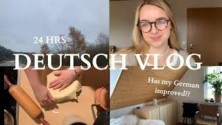 German VLOG  speaking only German for 24 hours w subtitles