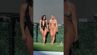 Two sexy French women modeling bikinis #asmr #trending #fashion