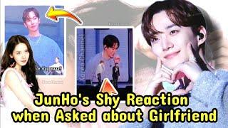 SUB  JunHos Shy Reaction When Asked about Girlfriend at His Fanmeeting
