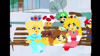 Mario in 6teen Version Nikki and Caitlin Rosalina and Peach glaring mood pitch up