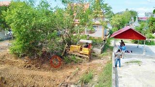 Incredible full project 100% delete pond by amazing skill Bulldozer D31P pushing soil & dump truck