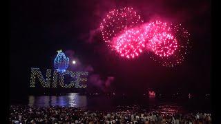Spectacle de 1500 drones et pyrotechnie pour fêter le Tour de France et les 200 ans de la Prom