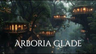 Arboria Glade Ambiance and Music  quiet treehouse village in the evening with fantasy music