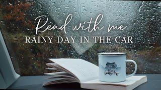 Rainy READ WITH ME in the car 🪵rain sound forest ambience no music real time 1hr no talking