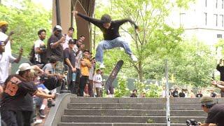 BROOKLYN BANKS 9 STAIR BEST TRICK CONTEST GO SKATE DAY NYC 2023 FULL LIVE FEED