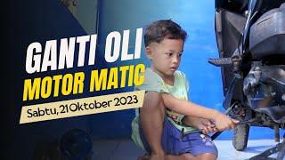 #VlogHamid ANAK PAUD LATIHAN JADI MONTIR MULAI DARI BELAJAR GANTI OLI MOTOR MATIC‼️