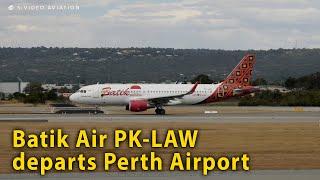 Batik Air PK-LAW departing Perth Airport on RW03.