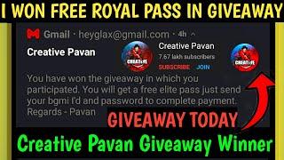 I Won @CreativePavan s RP Giveaway  He Scammed Me? GlaX Royal Pass Get free Royal Pass In Bgmi