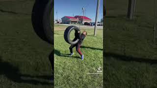 Tractor Tire Sledgehammer Workout #shorts #homeworkout ￼