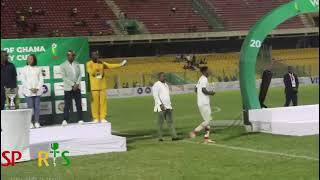 Asante kotoko defender Gilbani Ndongani Samba receiving the man of the match award