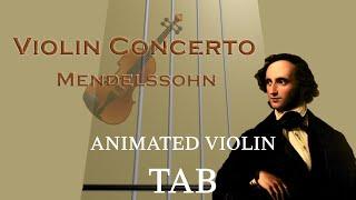 Violin Concerto in E minor F. Mendelssohn - Animated Violin Tabs