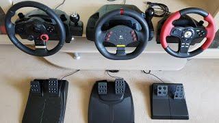 Logitech Driving Force GT  Formula Force EX  MOMO wheels visual comparison and Force Feedback Test