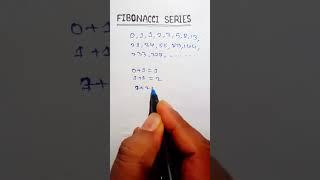 FIBONACCI SEQUENCE  number series  for SSCCPOPSCKPCGLRRB #shorts #viral #trending #math