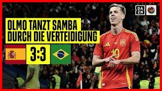 Olmo lässt sie alle stehen Youngster Endrick trifft Spanien - Brasilien 33  Testspiel  DAZN