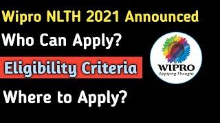 Wipro NLTH 2021 Announced  Eligibility Criteria  Who Can Apply?  Wipro Elite National Talent Hunt