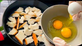 فطور صباحي سهل وسريع  طريقه رائعه لعمل البيض والتوست