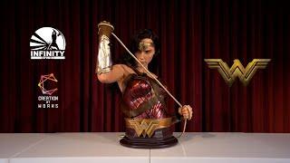 UNBOX & REVIEW WONDER WOMAN LIFE SIZE BUST BY INFINITY STUDIO X PENGUIN TOYS  CREATION AT WORKS