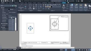 Drawing thread hole with leader label in AutoCAD MECHANICAL 2021