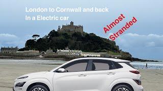 London to Cornwall driving electric car Hyundai kona 2021 model