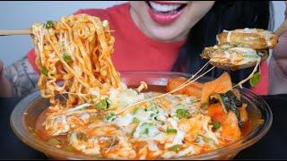 SPICY CHEESY NOODLES WITH ABALONE ASMR EATING SOUNDS  SAS-ASMR