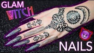 DIY Glam Witch Nails  Black Holographic Glitter mwahaha