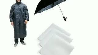 #folding umbrellas and rain coat