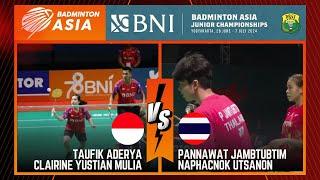 T Aderya  C Y Mulia INA vs P Jamtubtim  N Utsanon THA  Badminton Asia Junior Champions  R16