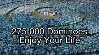 275000 Dominoes - Enjoy Your Life Guinness World Record - Most dominoes toppled in a spiral