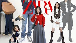 ZARA HAUL자라 겨울 세일 추천템️데님슬랙스스커트원피스베스트까지ᕷ˖°자라 원브랜드 하울⭑자라룩북⭑쇼핑하울⭑zara sale