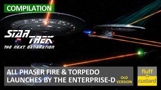 All Phaser Fire & Torpedo Launches By The Enterprise-D • Star Trek TNG • Compilation