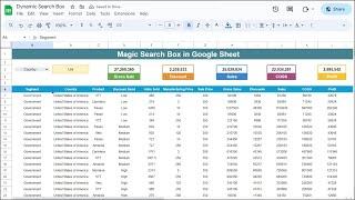 Magic Search box in Google Sheet  Step by Step tutorial