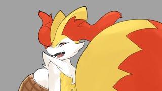 Plump Braixen lets out some hot and bubbly farts