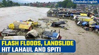 Himachal Pradesh Flash floods landslides hit Lahaul and Spiti no casualties  Oneindia News