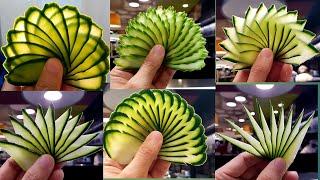 Cucumber Decoration  Easy Way to Make Cucumber Carving with Sushi Man Santosh Part 1