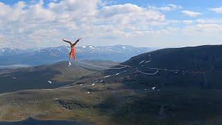 World Record - Longest Highline walked across Lapporten Sweden