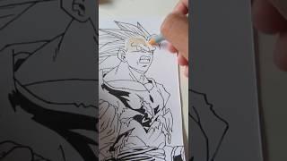 I drew Goku Super Saiyajin 3 #dragonball #ssj3 #shorts