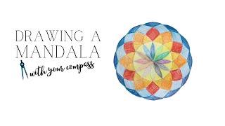 How to draw a MANDALA with a COMPASS- Easy Geometry